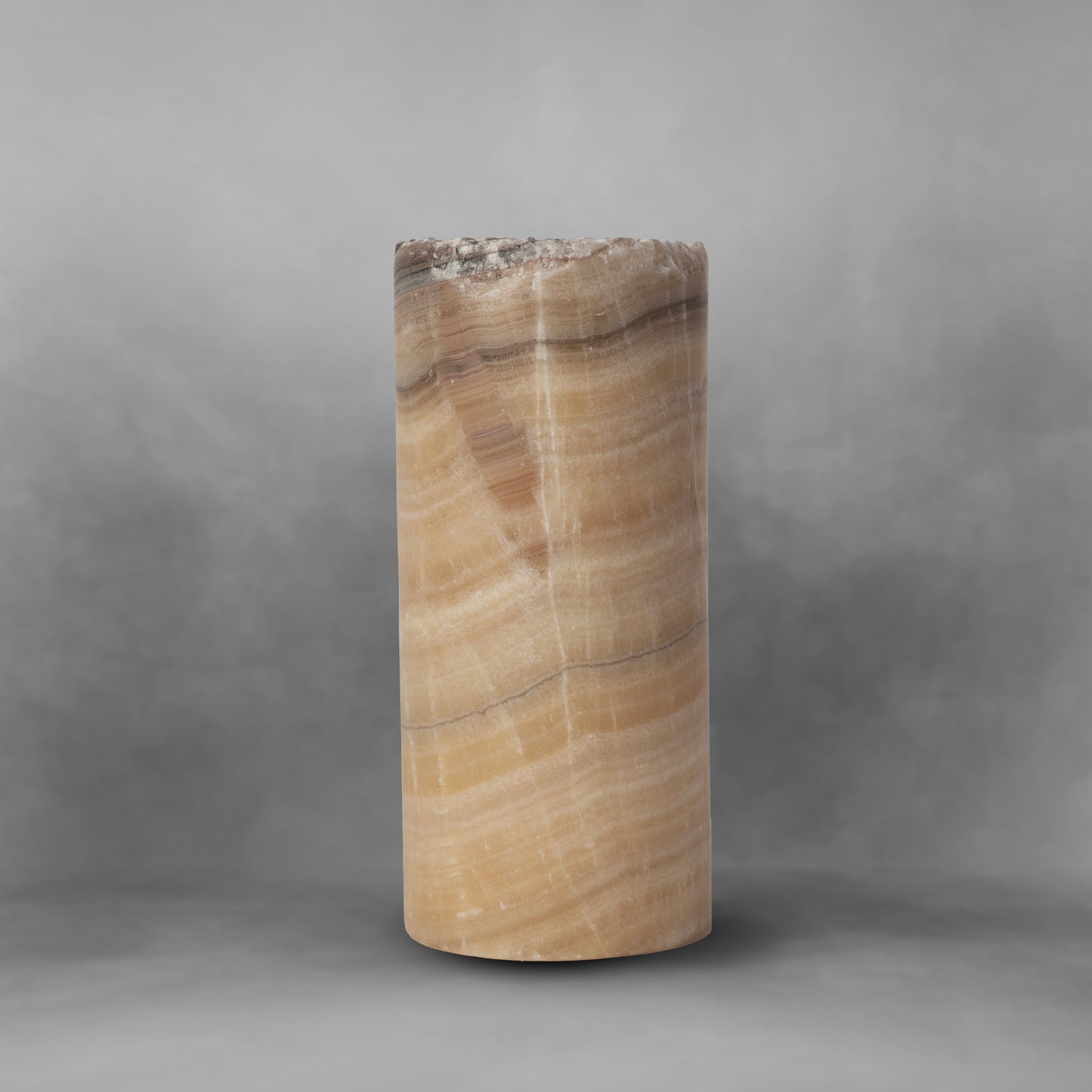 Orange & Gray Stripe, fancy onyx table lamp with irregular top