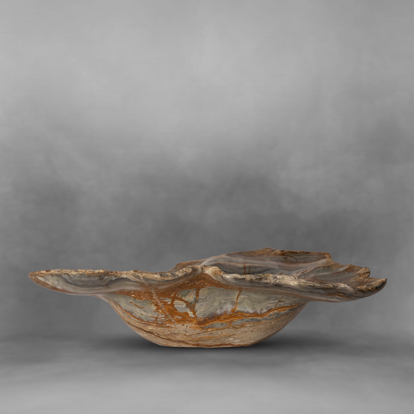 Inner Earth, brown and gray, onyx bowl