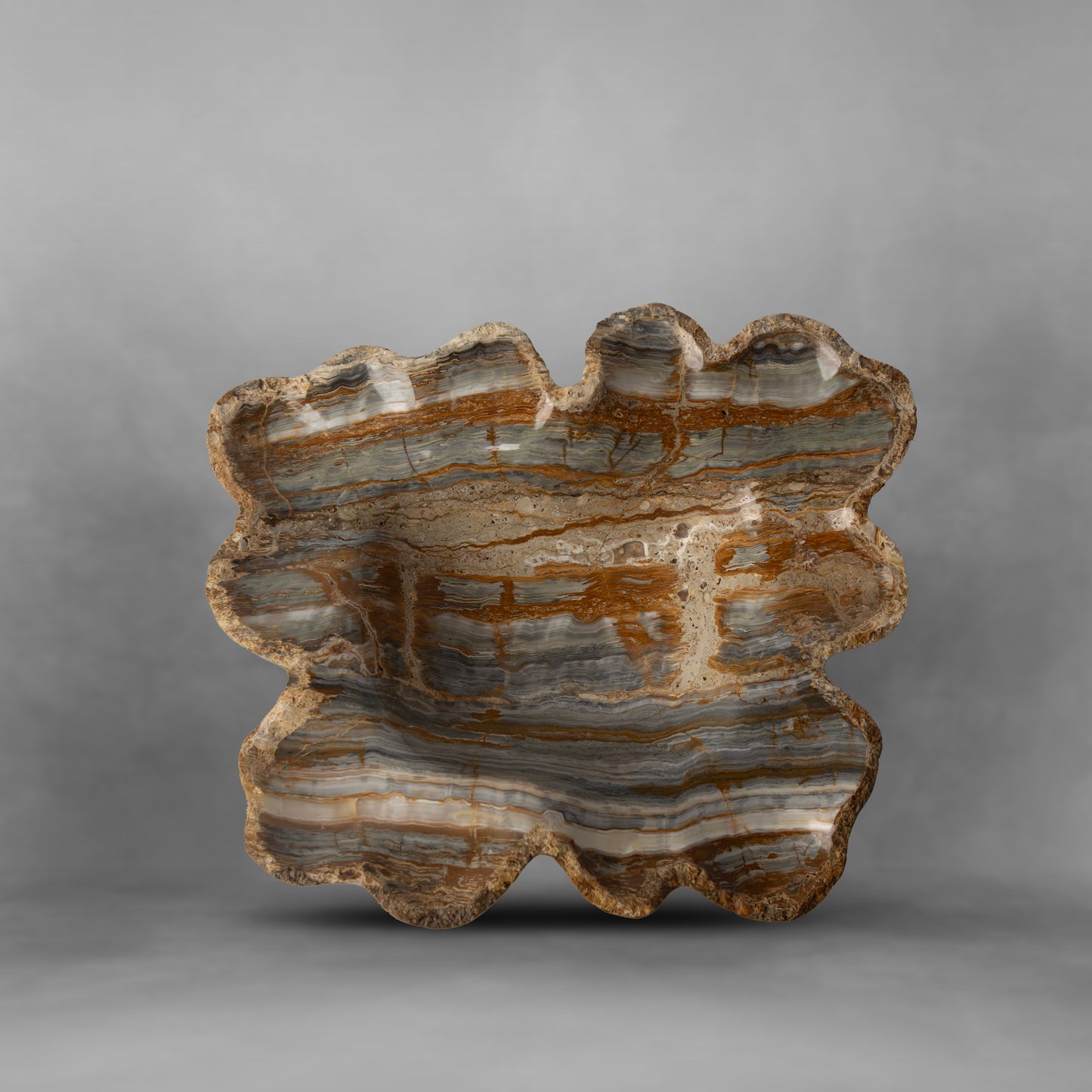 Inner Earth, brown and gray, onyx bowl