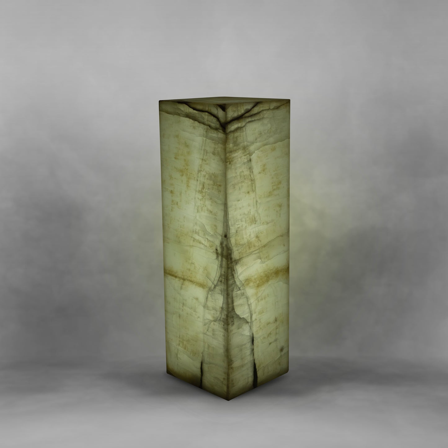 White with Yellow Veins turns green, elegant onyx floor lamp