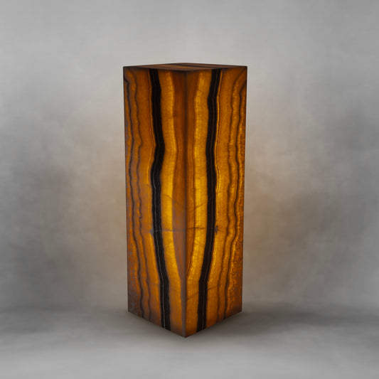 Safari Skin, surprising yellows and blacks in onyx floor lamp