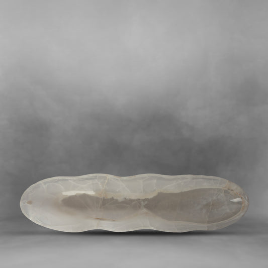 White & Pearl Series 43, exquisite onyx canoe with clear and white sparkles