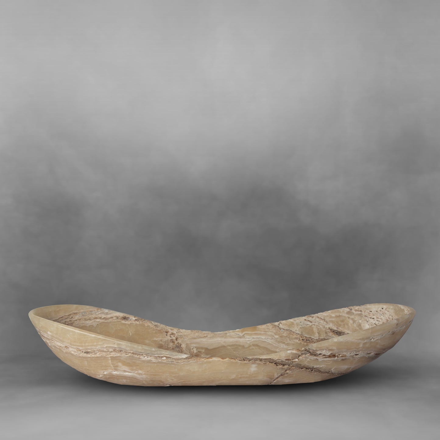 Rough Mineral, special large onyx canoe with unique design patterns
