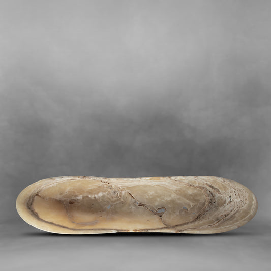 Rough Mineral, special large onyx canoe with unique design patterns