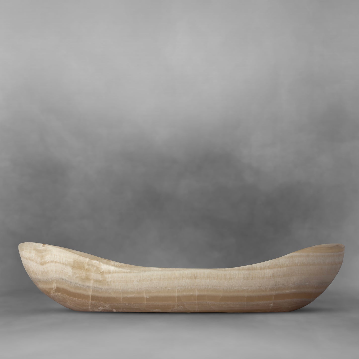 Light & Dark Cream, with patterns in cream and gray, large onyx canoe