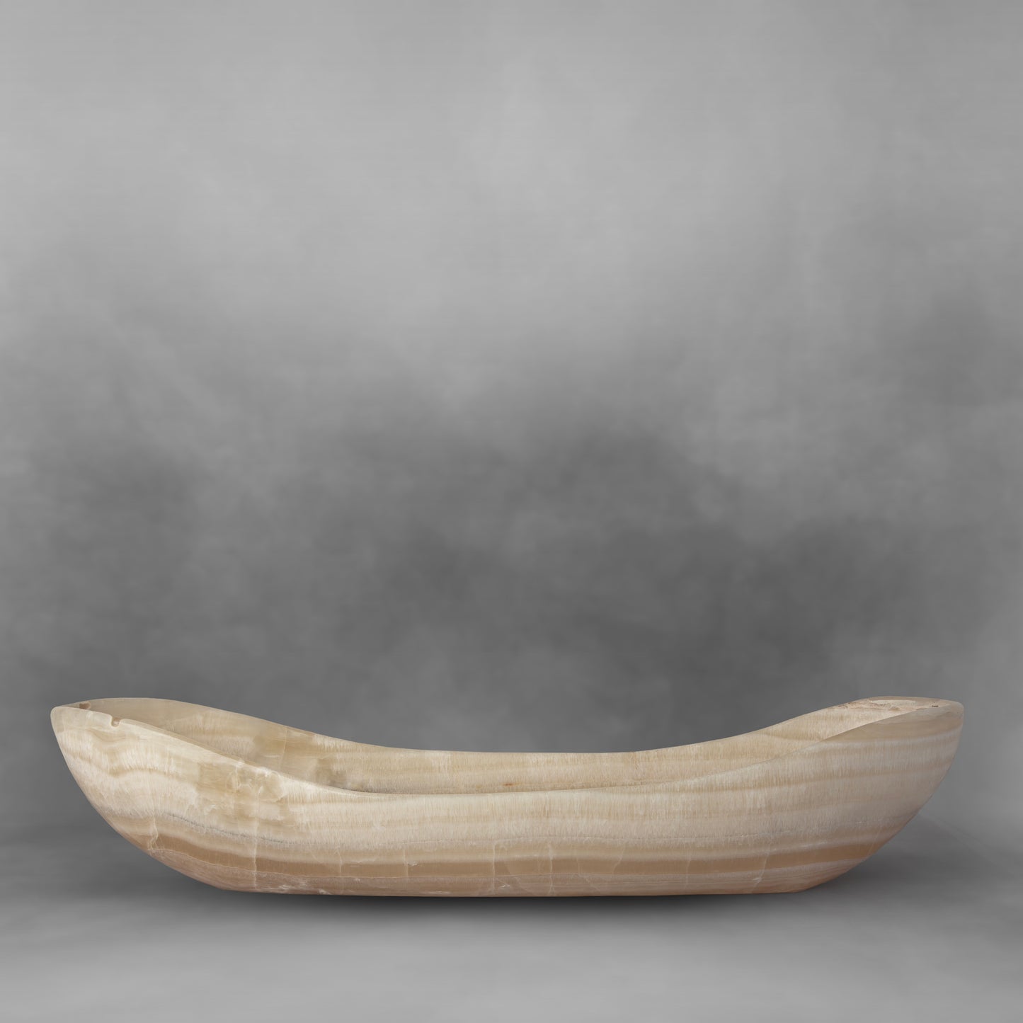 Light & Dark Cream, with patterns in cream and gray, large onyx canoe