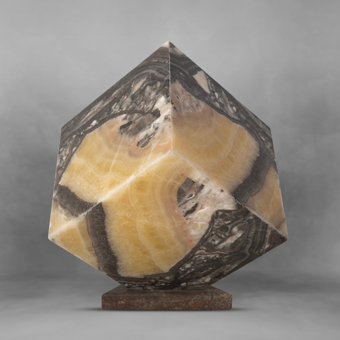Black & Yellow, stylish onyx cube table lamp