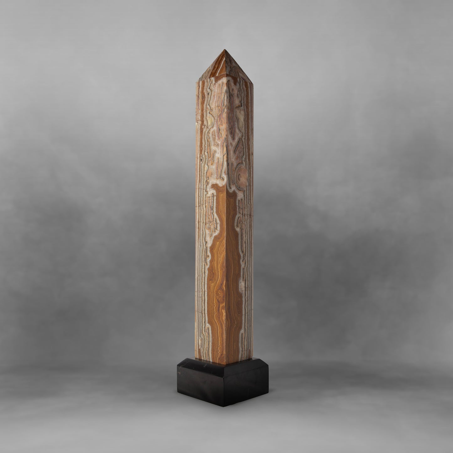 Rorschach Test, unique onyx obelisk lamp (large)