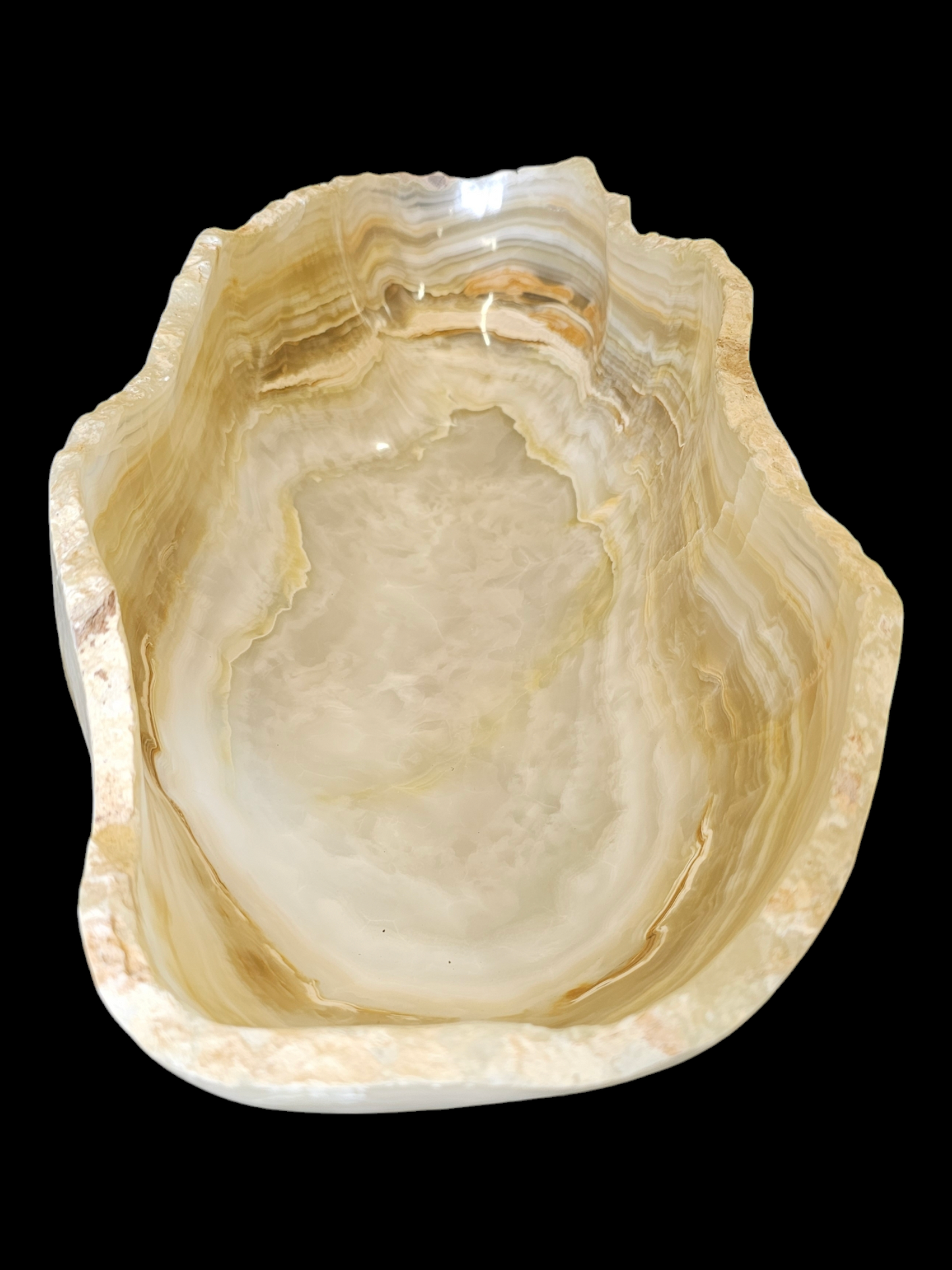 CUTE ONYX decorative CANOE bowl