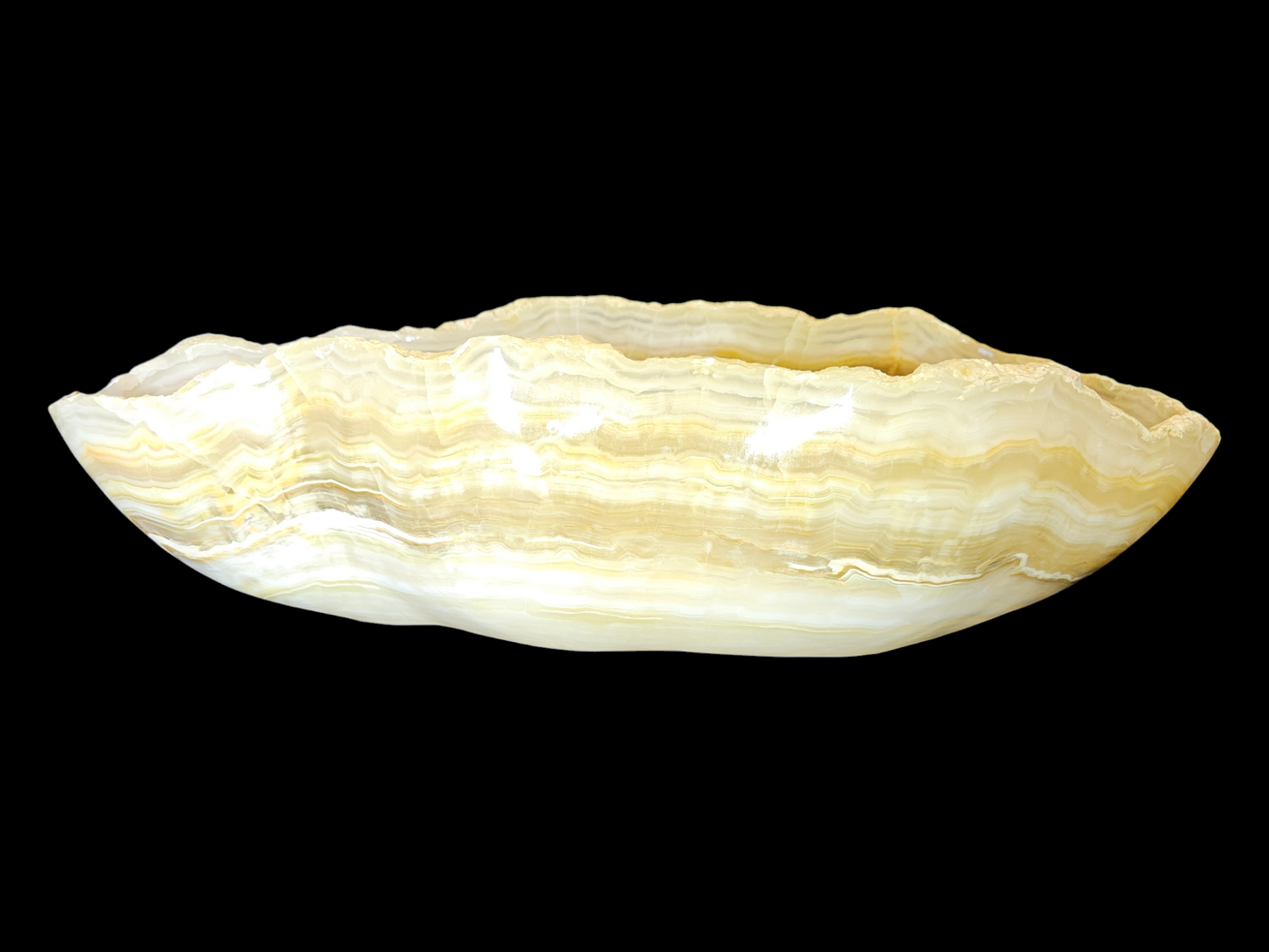 CUTE ONYX decorative CANOE bowl