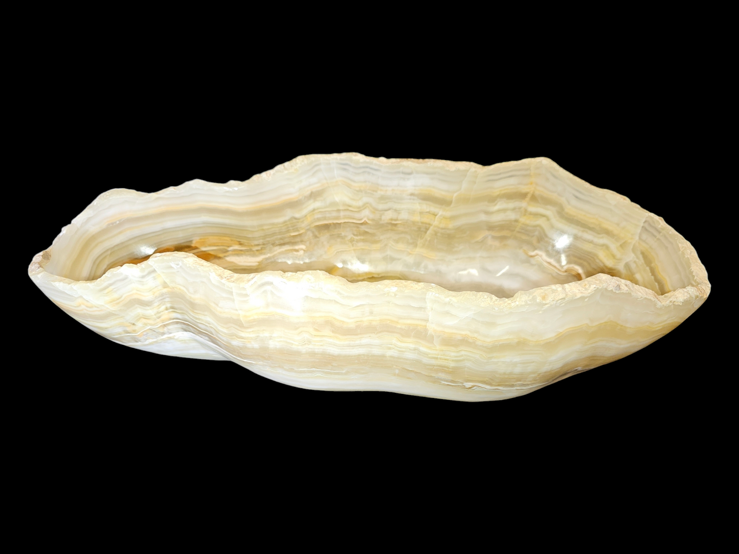 CUTE ONYX decorative CANOE bowl