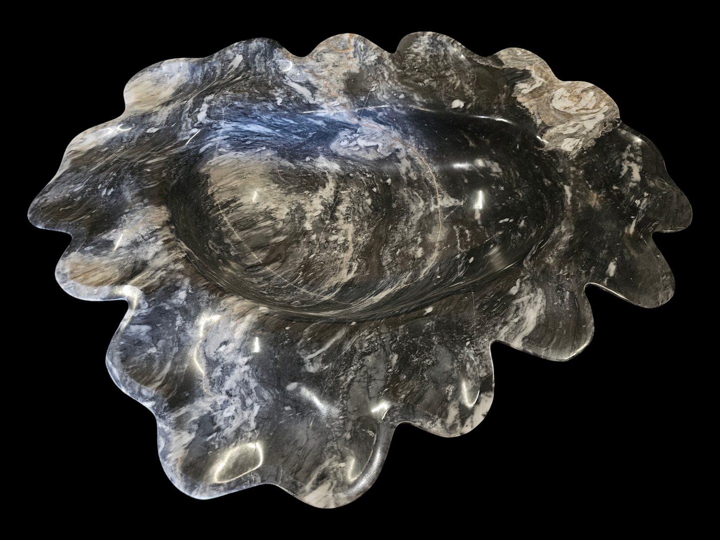 DARK ZEBRA ONYX decorative freeform bowl