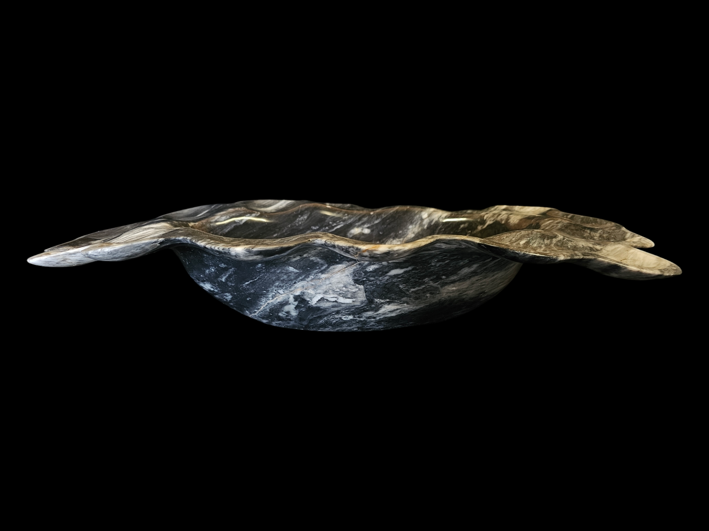 DARK ZEBRA ONYX decorative freeform bowl