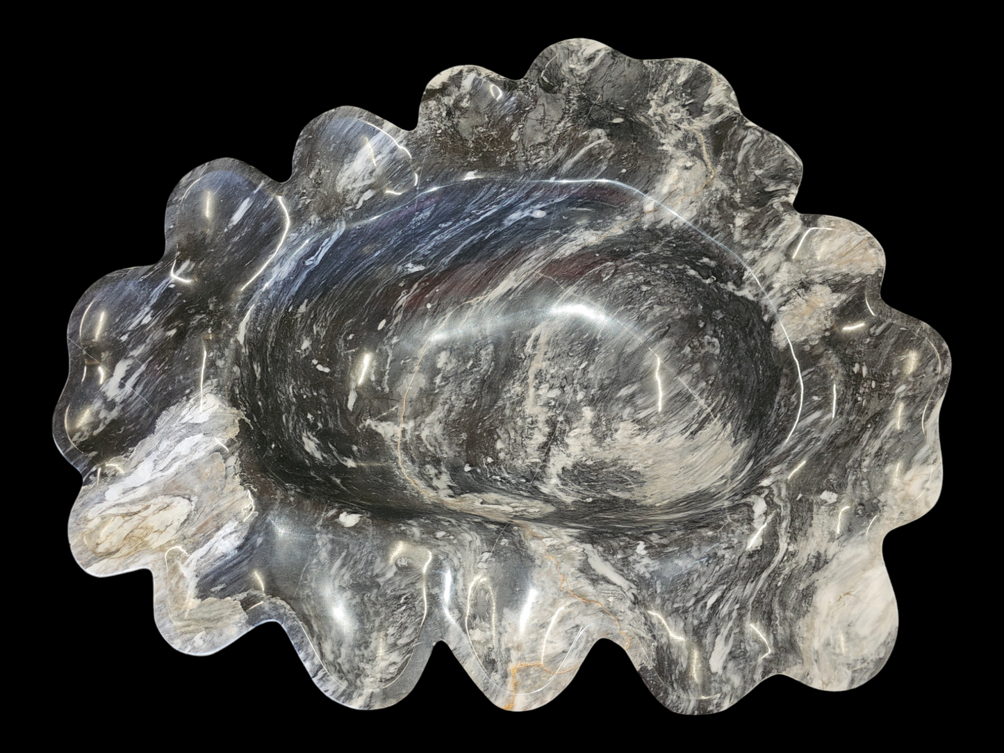DARK ZEBRA ONYX decorative freeform bowl