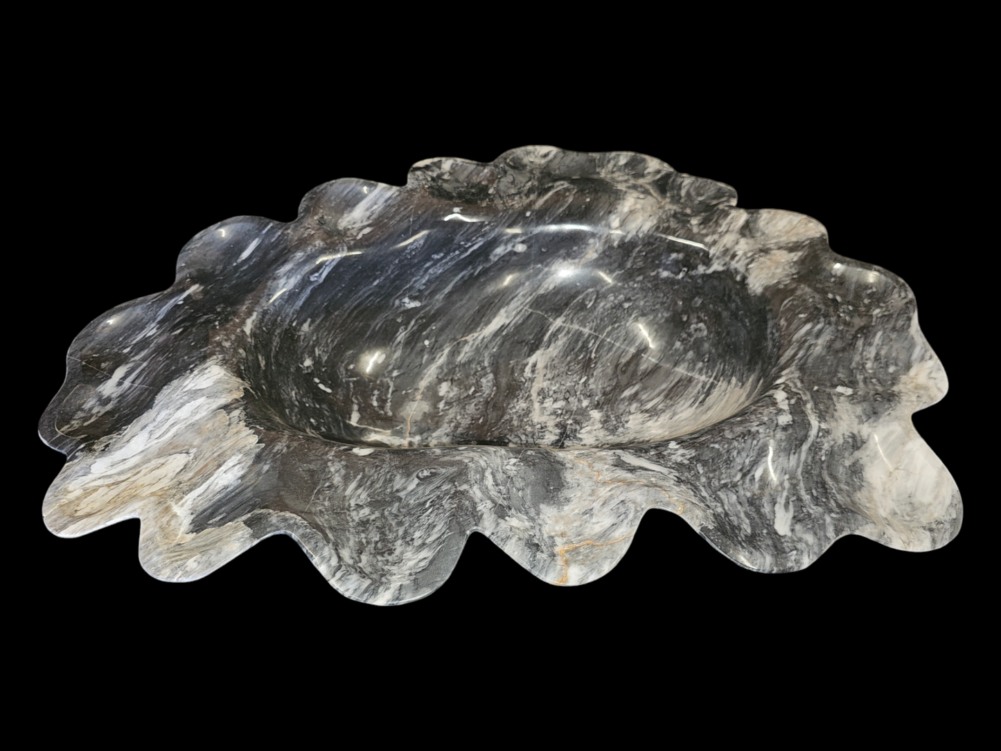 DARK ZEBRA ONYX decorative freeform bowl