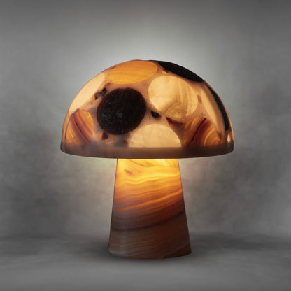 Mushroom series 104, lovely and colored onyx night light