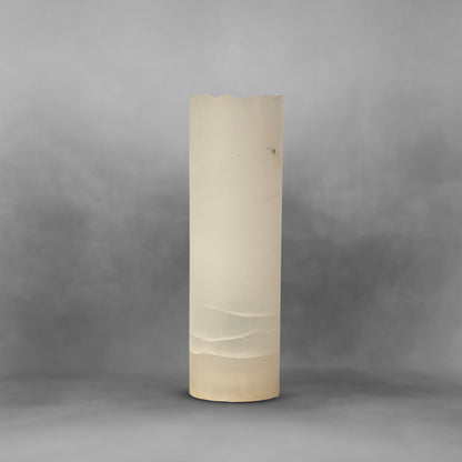 White Fracture Series 107, sophisticated onyx table lamp with irregular top