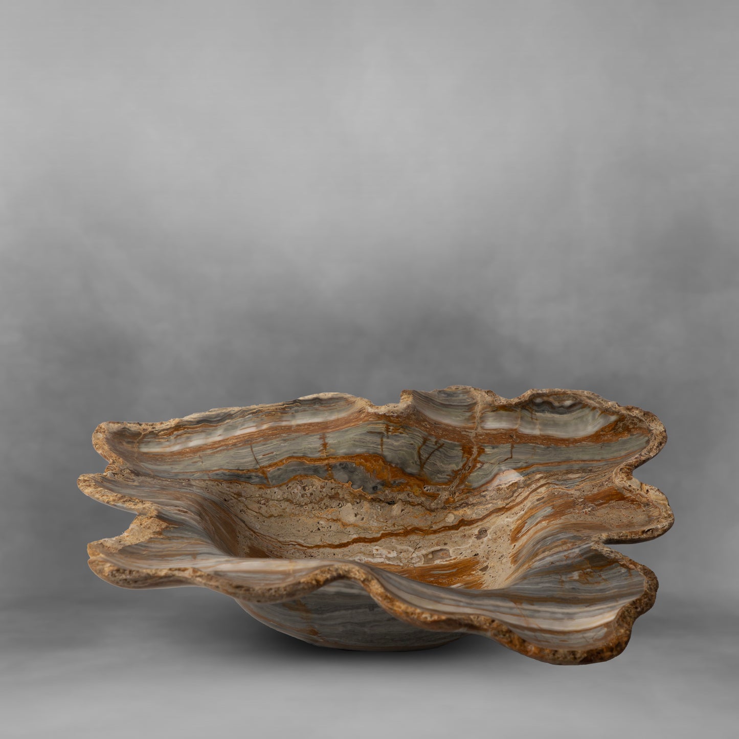 Inner Earth, brown and gray, onyx bowl