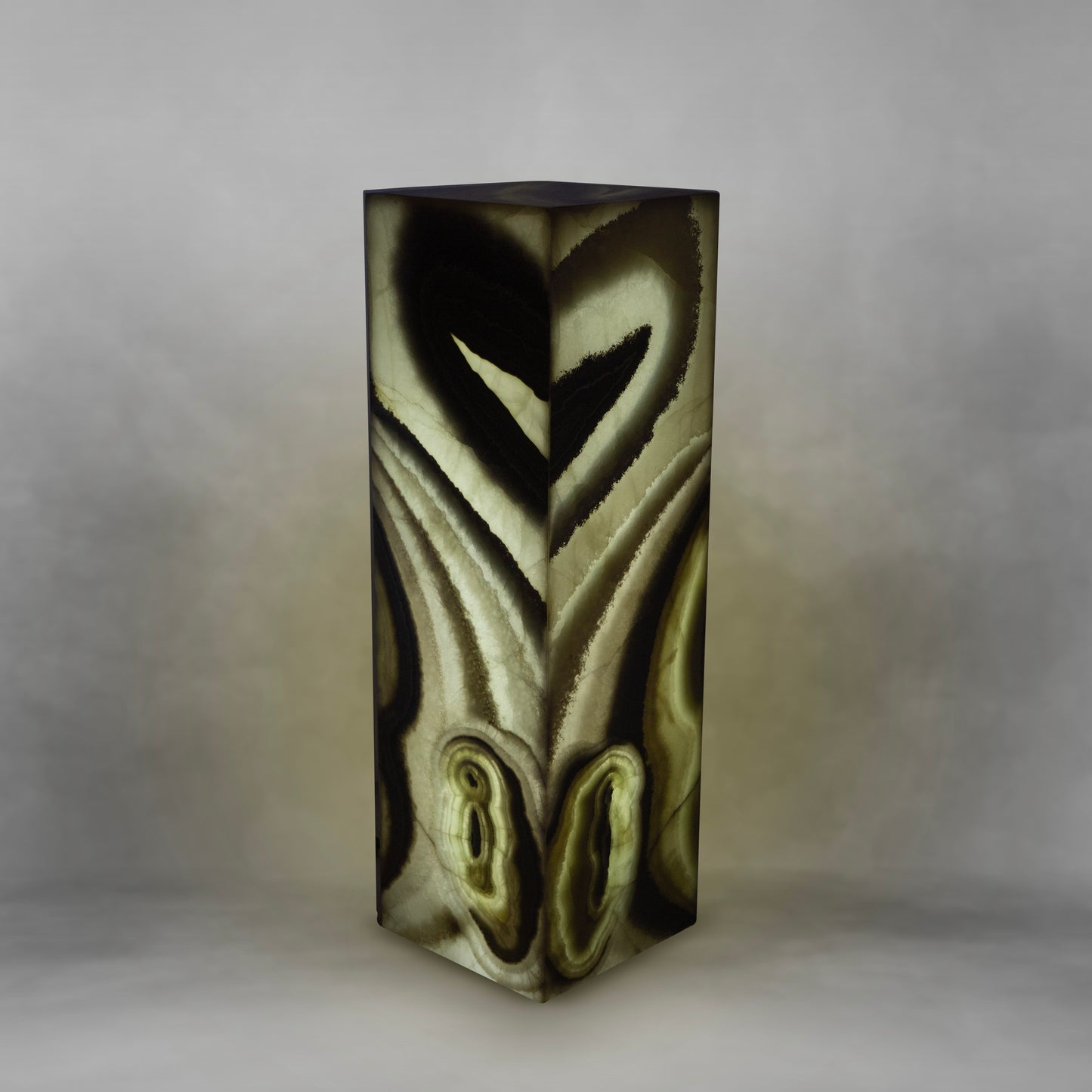 Abstract design in grays, unique onyx floor lamp