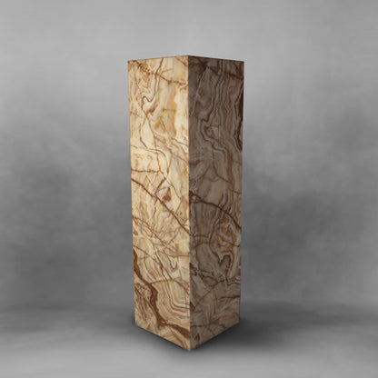 Caramel to Lava, breathtaking patterns brown and cream in onyx floor lamp