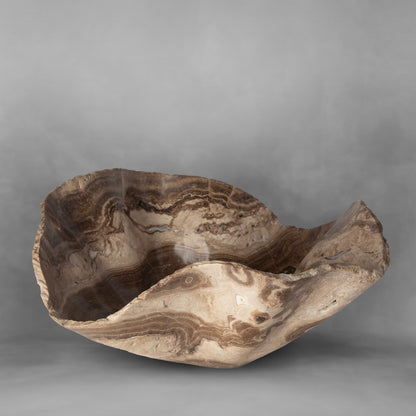 Brown Land, appeling onyx bowl (large) in brown patterns