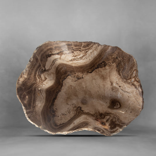 Brown Land, appeling onyx bowl (large) in brown patterns