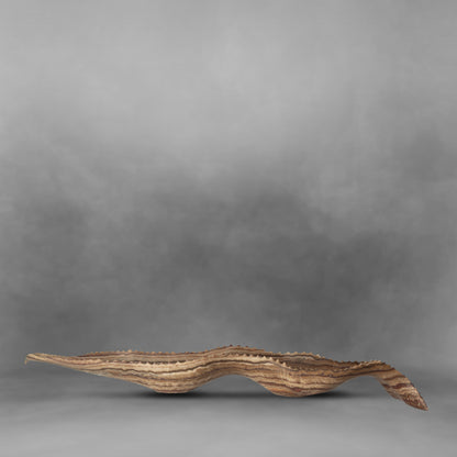 Sharp Teeth, unusual canoe form in brown gradients, large onyx bowl