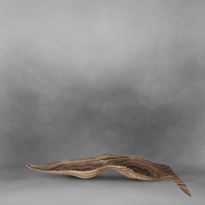 Sharp Teeth, unusual canoe form in brown gradients, large onyx bowl