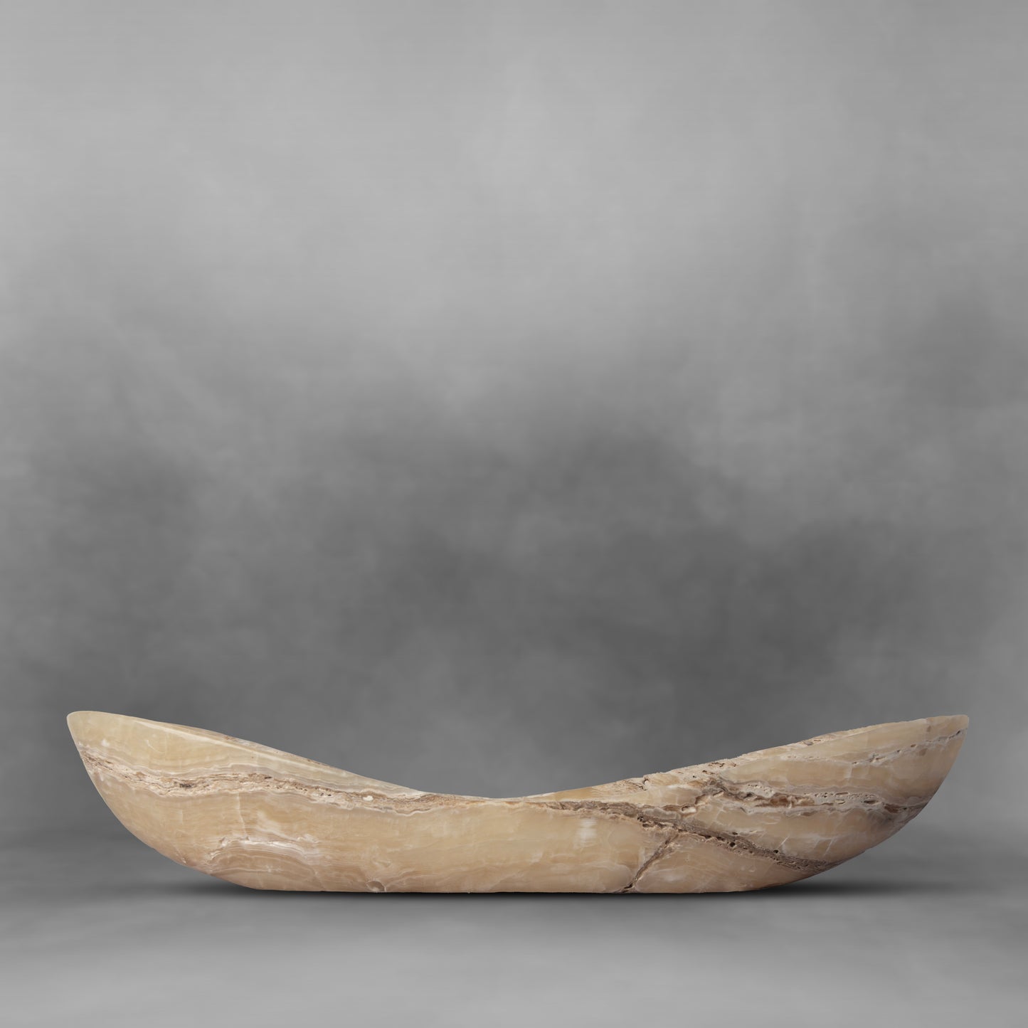 Rough Mineral, special large onyx canoe with unique design patterns