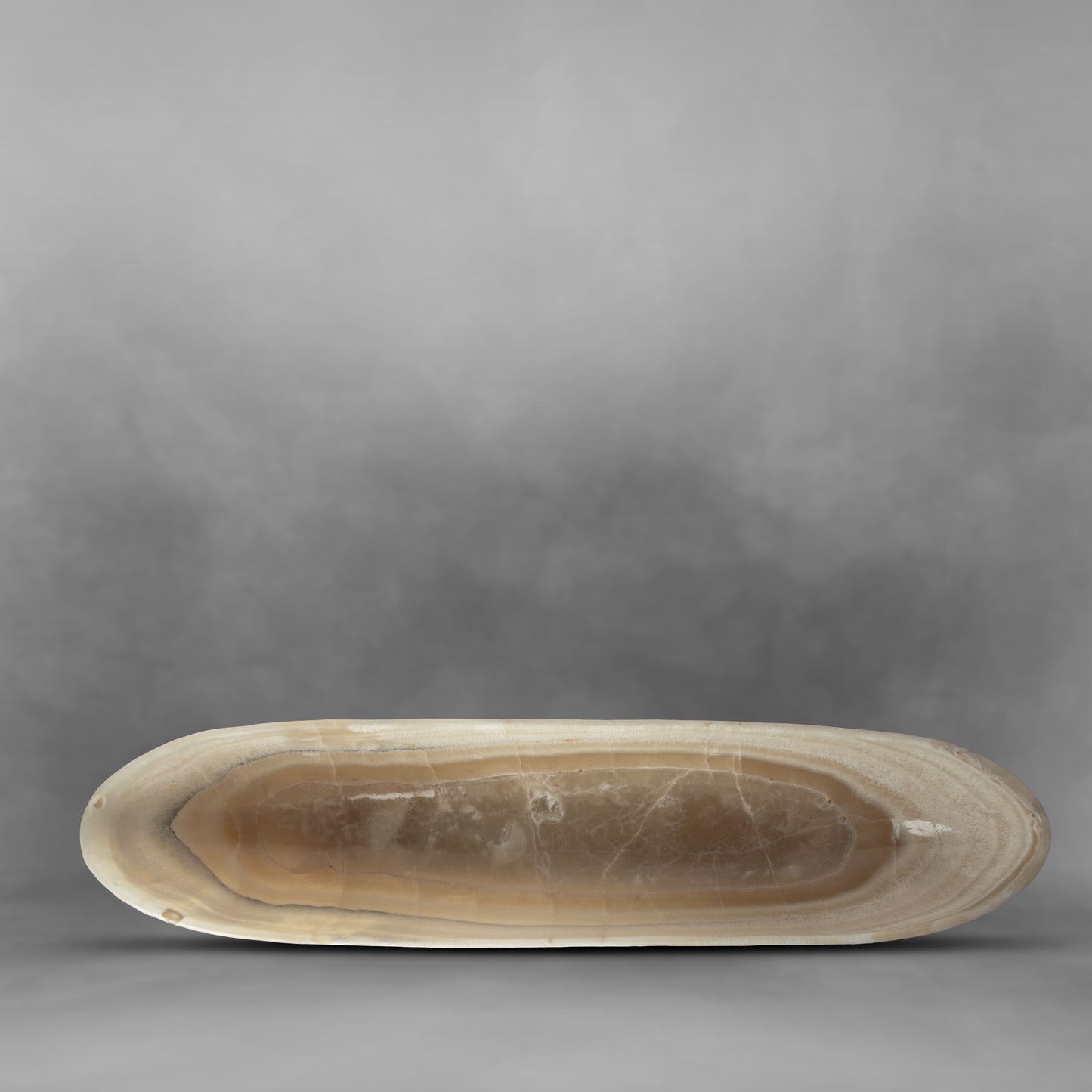 Light & Dark Cream, with patterns in cream and gray, large onyx canoe