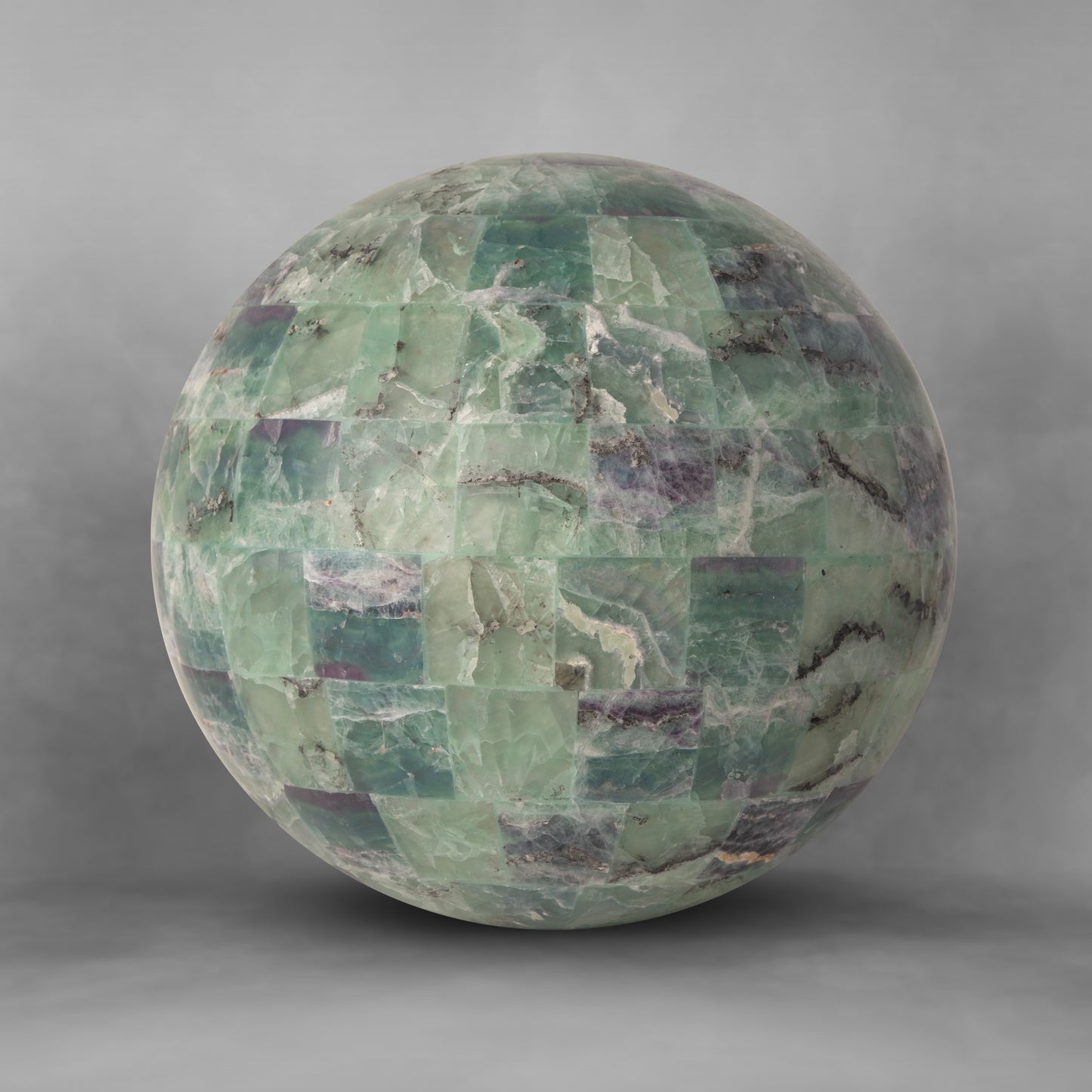 Mysterious Green Planet, flourite sphere lamp