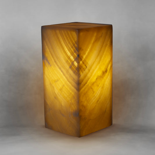 Yellow Lightning, stylish texture in yellows and browns, onyx night light