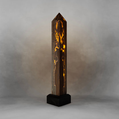 Rorschach Test, unique onyx obelisk lamp (large)