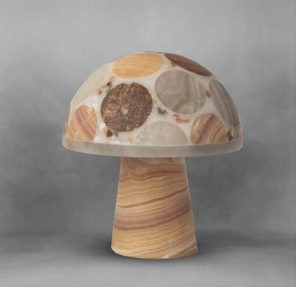 Mushroom series 104, lovely and colored onyx night light