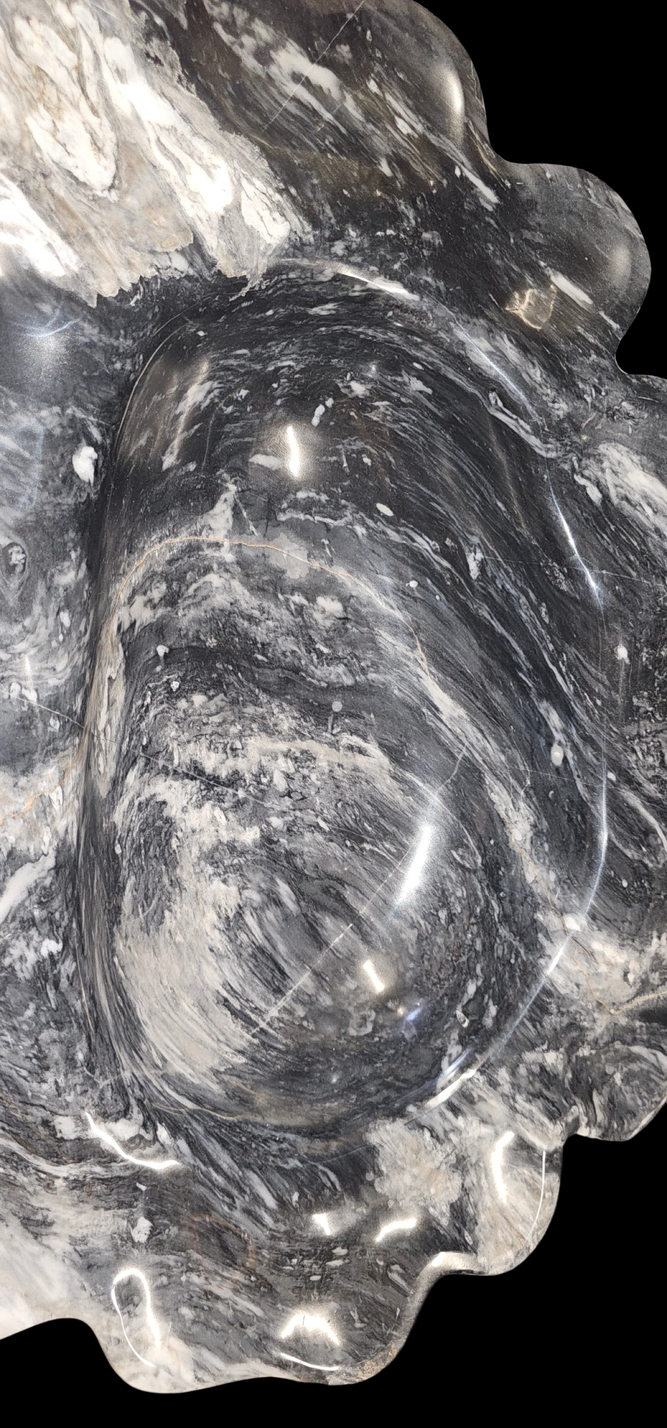 DARK ZEBRA ONYX decorative freeform bowl