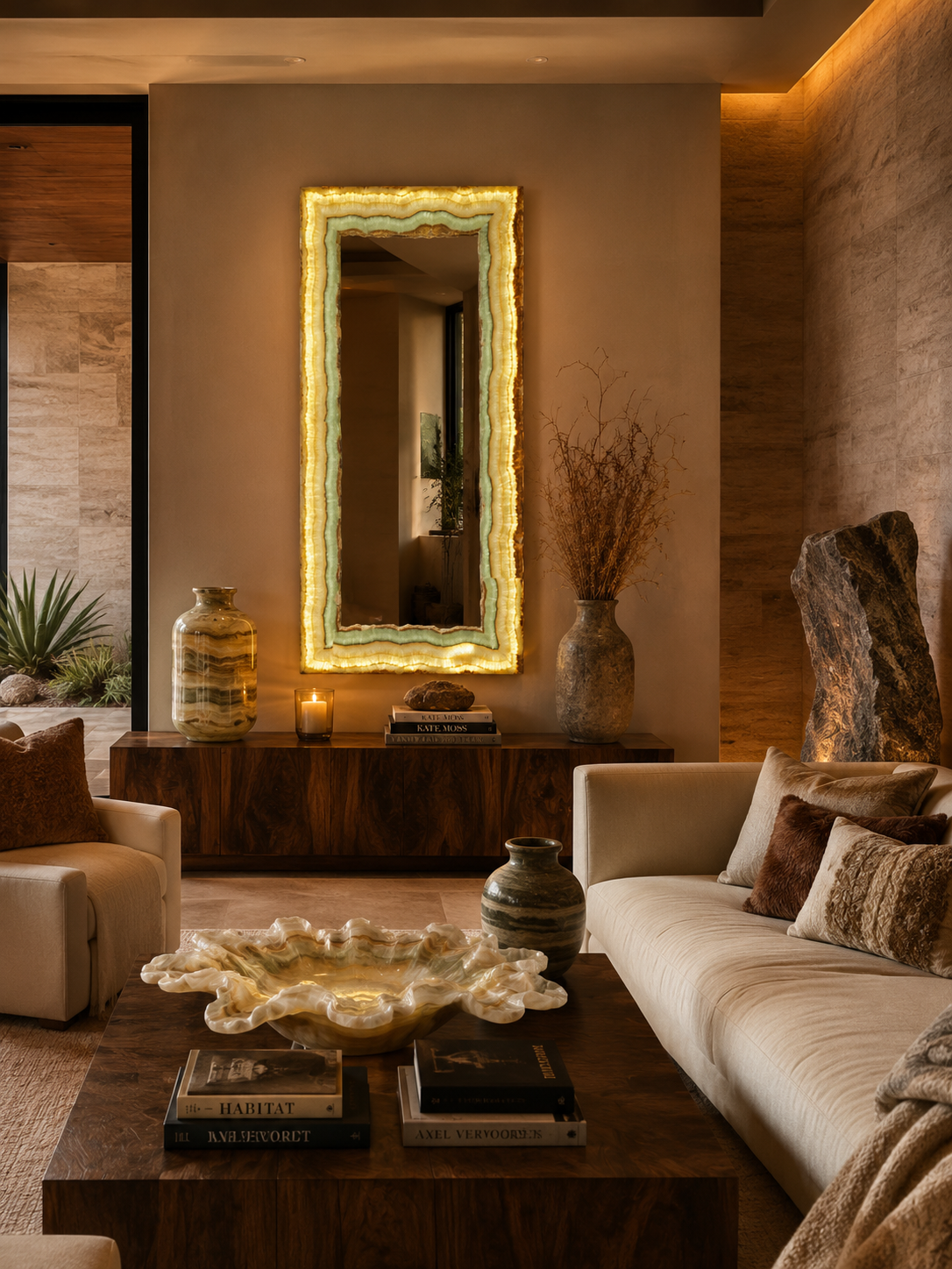 Beautiful Serpentine Floor Length Mirror