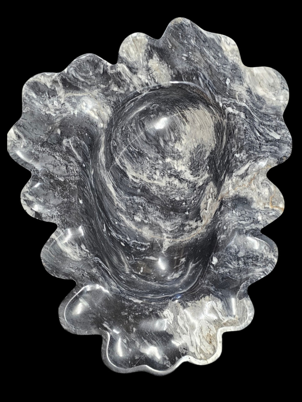 DARK ZEBRA ONYX decorative freeform bowl