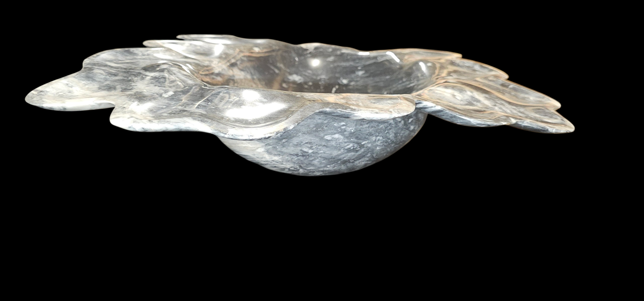 DARK ZEBRA ONYX decorative freeform bowl