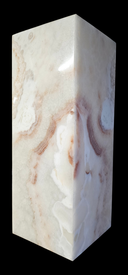 Cream, amazing translucent onyx cube table lamp