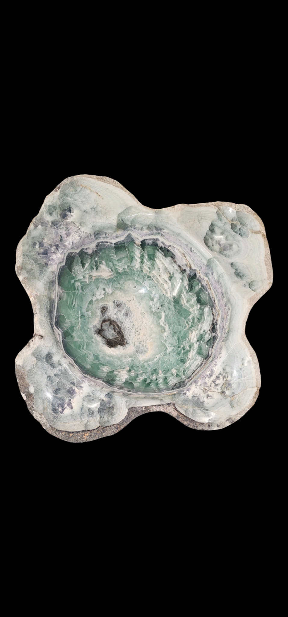 Serenity Bloom..Rainbow Fluorite Sculpture Bowl