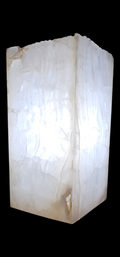 White Fracture Series, sophisticated onyx table lamp with Natural Edge top