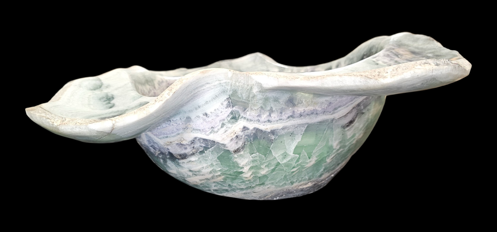 Serenity Bloom..Rainbow Fluorite Sculpture Bowl